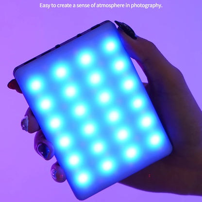 Luz de preenchimento LED RGB portátil para câmera de celular e vlogs
