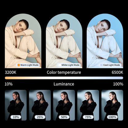 Luz de preenchimento LED RGB portátil para câmera de celular e vlogs