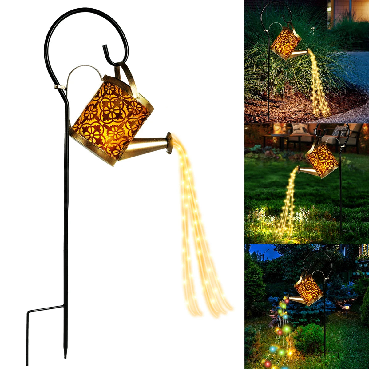 Regador solar luminoso para decoração de jardim